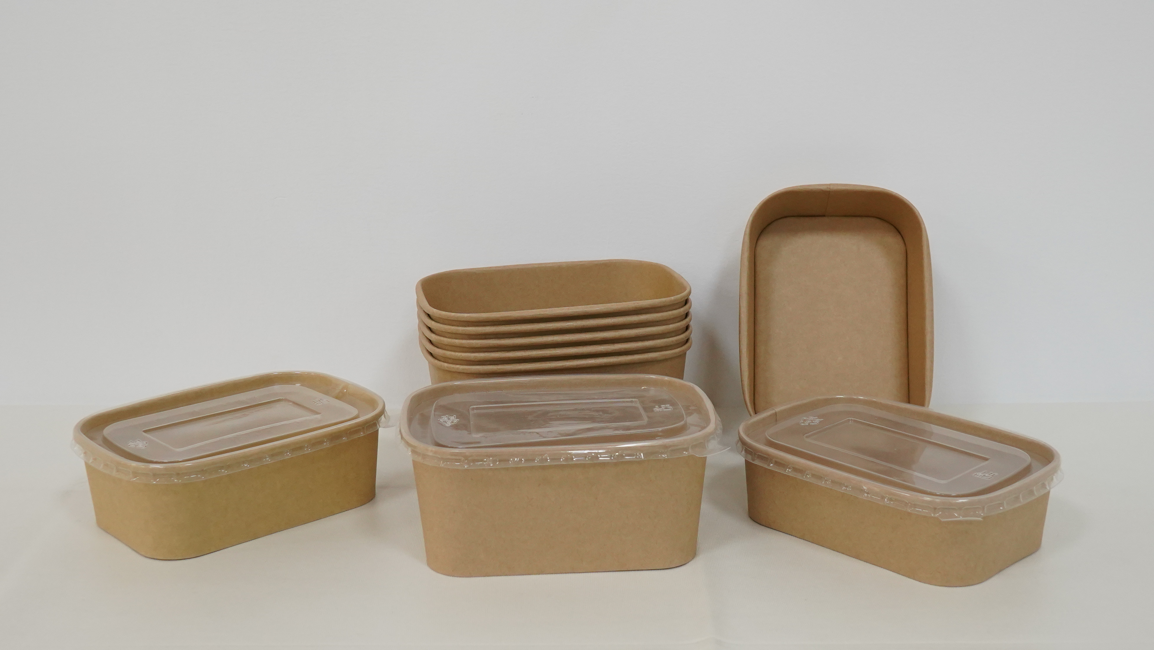 Rectangular paper containers with lids