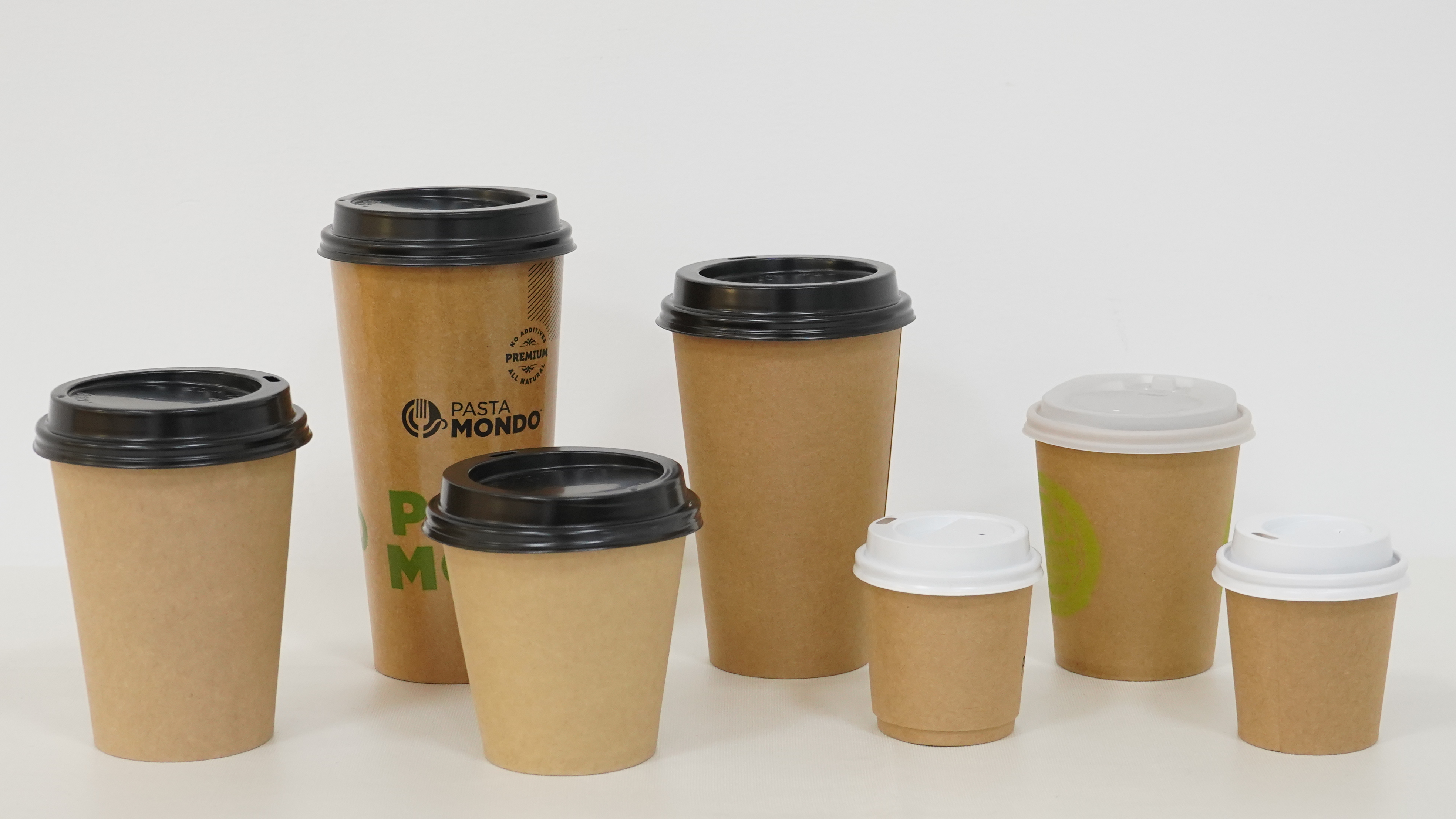 Paper cups in various sizes